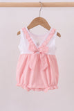 Pink cross jacquard embroidery ruffle bubble - Aaria Tees Aaria Tees