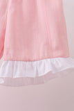 Pink cross jacquard embroidery shorts set - Aaria Tees Aaria Tees