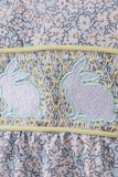 Floral bunny smocked bubble - Aaria Tees Aaria Tees