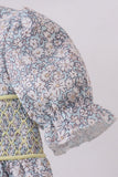 Floral bunny smocked bubble - Aaria Tees Aaria Tees