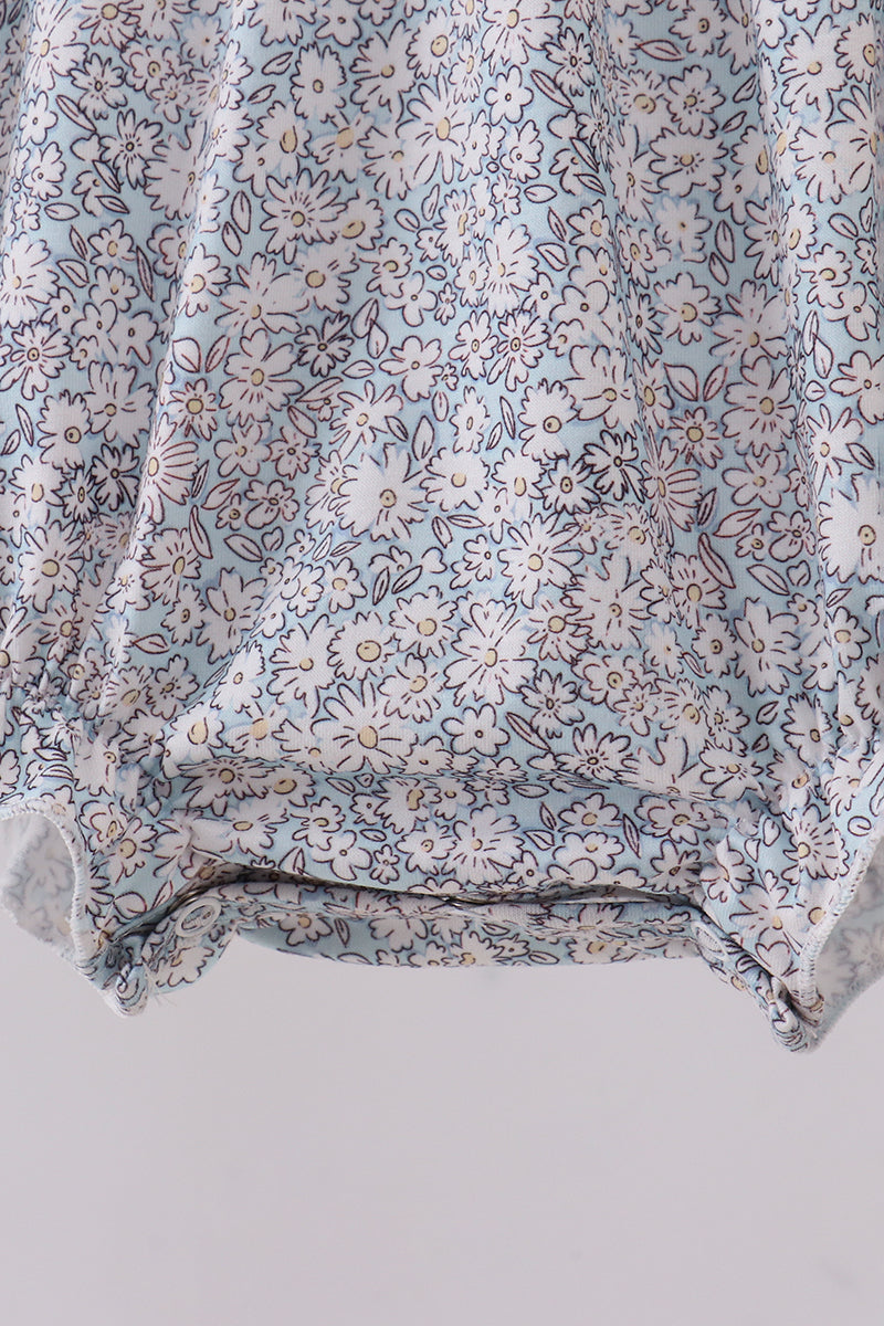 Floral bunny smocked bubble - Aaria Tees Aaria Tees