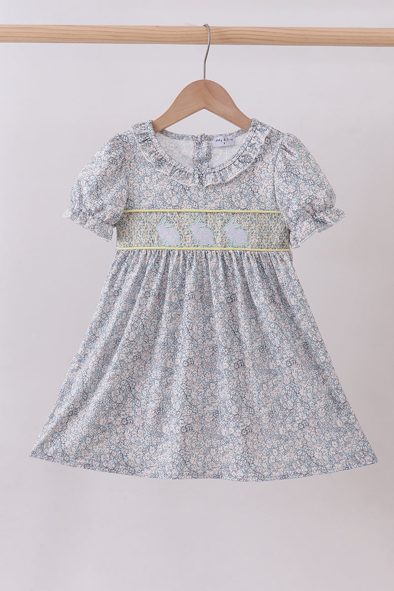 Floral bunny smocked dress - Aaria Tees Aaria Tees