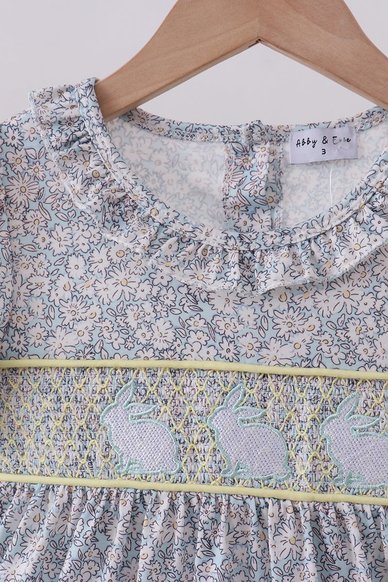 Floral bunny smocked dress - Aaria Tees Aaria Tees