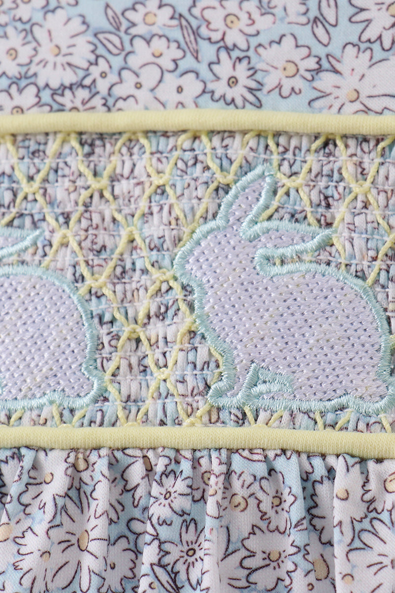 Floral bunny smocked dress - Aaria Tees Aaria Tees