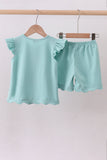 Green bunny applique shorts set - Aaria Tees Aaria Tees
