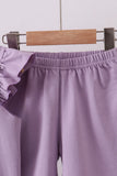 Purple bunny applique ruffle shorts set - Aaria Tees Aaria Tees