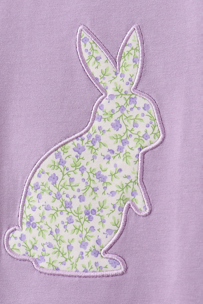 Purple bunny applique ruffle shorts set - Aaria Tees Aaria Tees