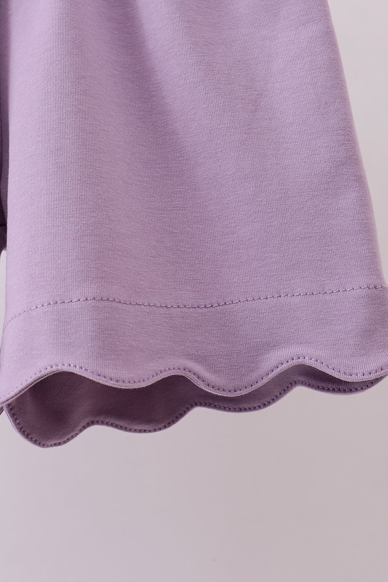 Purple bunny applique ruffle shorts set - Aaria Tees Aaria Tees