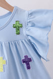 Blue cross sequin tiered dress - Aaria Tees Aaria Tees