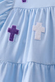 Blue cross sequin tiered dress - Aaria Tees Aaria Tees