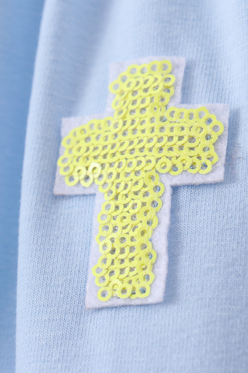 Blue cross sequin tiered dress - Aaria Tees Aaria Tees