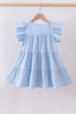 Blue cross sequin tiered dress - Aaria Tees Aaria Tees