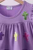 Lavender cross sequin tiered dress - Aaria Tees Aaria Tees