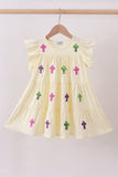Yellow cross sequin tiered dress - Aaria Tees Aaria Tees