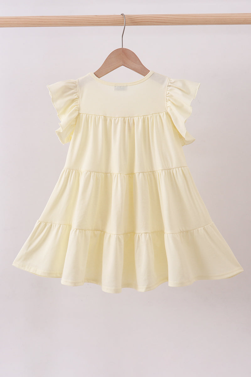 Yellow cross sequin tiered dress - Aaria Tees Aaria Tees