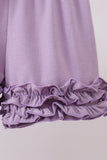 Purple floral smocked ruffle shorts set - Aaria Tees Aaria Tees