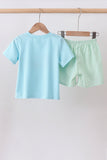 Blue watermelon truck seersucker shorts set - Aaria Tees Aaria Tees