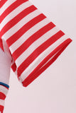 Red stripe character smocked top - Aaria Tees Aaria Tees