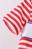 Red stripe character smocked top - Aaria Tees Aaria Tees