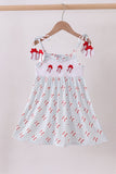 Baseball applique ruffle gingham dress - Aaria Tees Aaria Tees