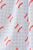 Baseball applique ruffle gingham dress - Aaria Tees Aaria Tees