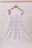 Baseball applique ruffle gingham dress - Aaria Tees Aaria Tees