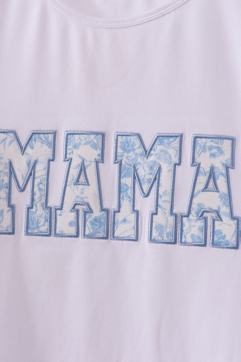 White MAMA bow applique mom&me top - Aaria Tees Aaria Tees