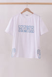 White MAMA bow applique mom&me top - Aaria Tees Aaria Tees