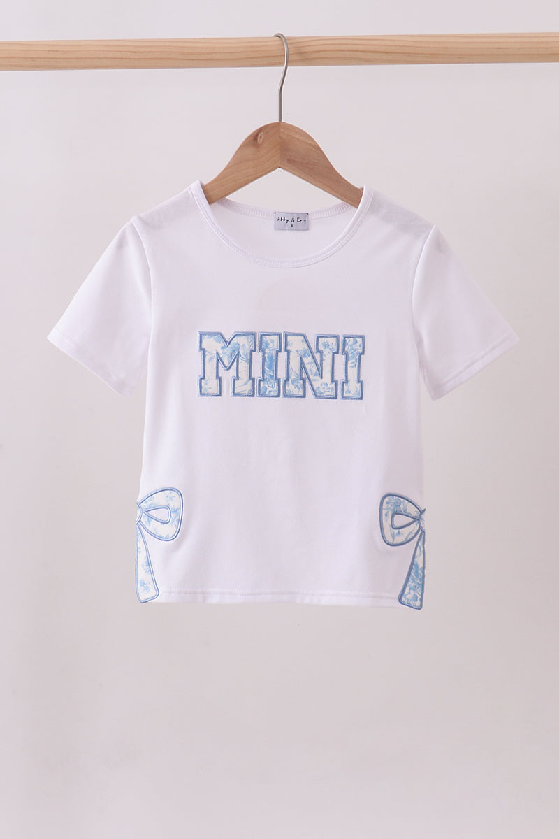 White MAMA bow applique mom&me top - Aaria Tees Aaria Tees