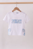 White MAMA bow applique mom&me top - Aaria Tees Aaria Tees