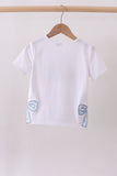 White MAMA bow applique mom&me top - Aaria Tees Aaria Tees