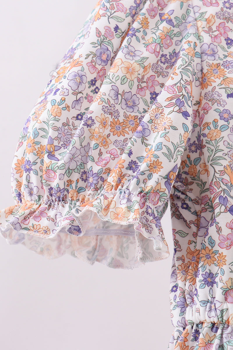 Purple floral lace women dress - Aaria Tees Aaria Tees