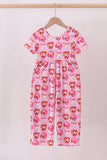 Pink bow baseball bamboo jumpsuit - Aaria Tees Aaria Tees