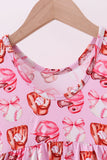 Pink bow baseball bamboo jumpsuit - Aaria Tees Aaria Tees