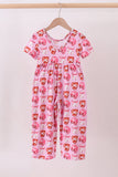Pink bow baseball bamboo jumpsuit - Aaria Tees Aaria Tees