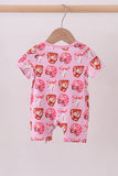 Pink bow baseball bamboo romper - Aaria Tees Aaria Tees