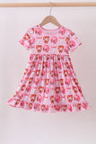 Pink bow baseball bamboo dress - Aaria Tees Aaria Tees