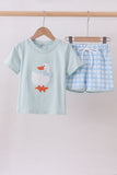 Goose Appliqué Shorts Set Aaria Tees