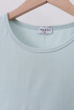 Blue bowknot cross applique top Aaria Tees