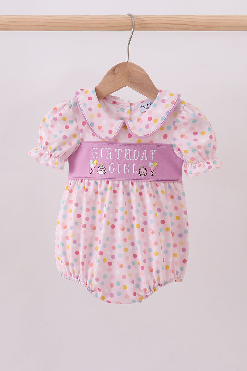 Purple birthday embroidery bubble - Aaria Tees Aaria Tees