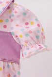 Purple birthday embroidery bubble - Aaria Tees Aaria Tees