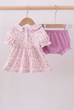 Purple birthday embroidery bloomer set - Aaria Tees Aaria Tees
