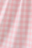 Pink character embroidery gingham dress - Aaria Tees Aaria Tees