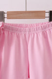 Pink big sister embroidery ruffle shorts set - Aaria Tees Aaria Tees