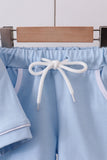 Blue brother embroidery pocket shorts set - Aaria Tees Aaria Tees