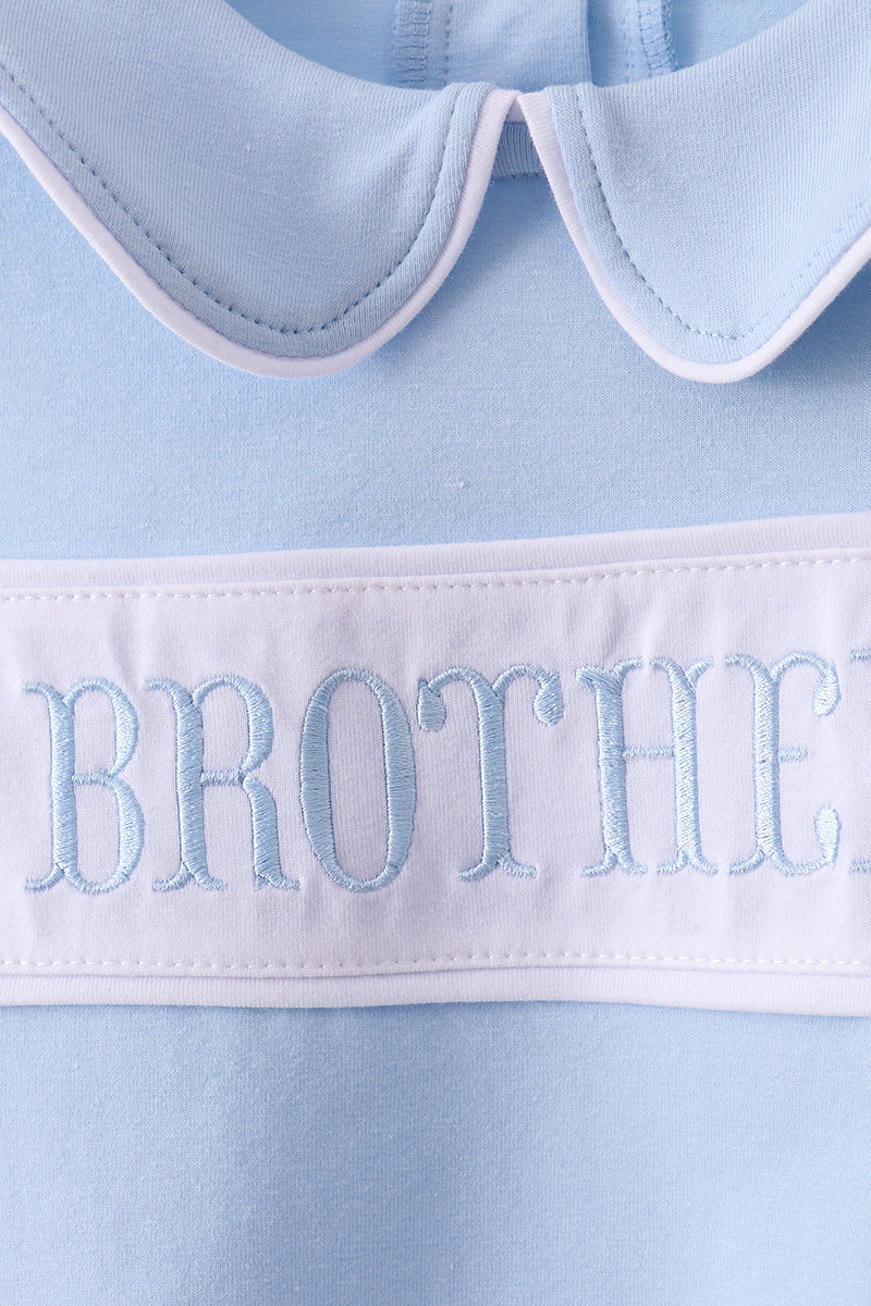 Blue brother embroidery pocket shorts set - Aaria Tees Aaria Tees