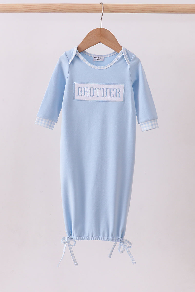 Blue brother embroidery gown - Aaria Tees