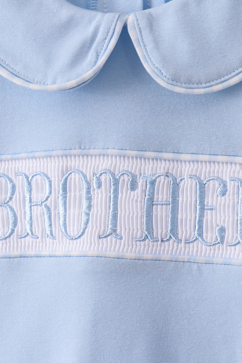 Blue brother smocked shorts set - Aaria Tees Aaria Tees