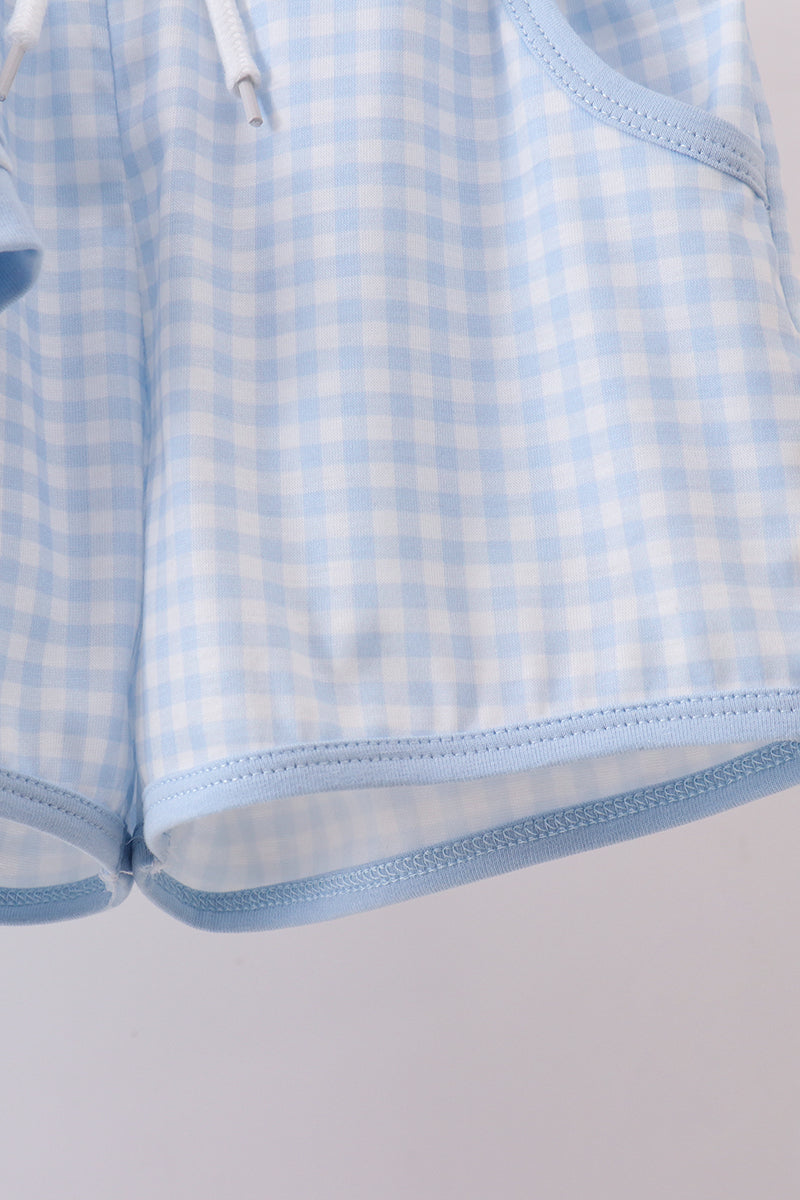 Blue brother smocked shorts set - Aaria Tees Aaria Tees