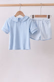 Blue brother smocked shorts set - Aaria Tees Aaria Tees